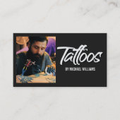 Carte De Visite Tattoo Artiste Typographie Photo (Devant)