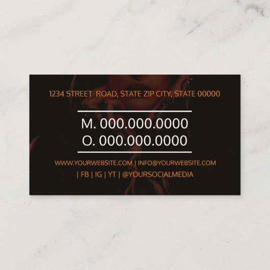 Carte De Visite Tattoo Studio Artiste De Tattoo (Dos)