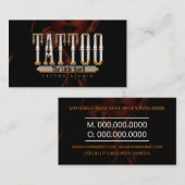 Carte De Visite Tattoo Studio Artiste De Tattoo (Devant / Derrière)