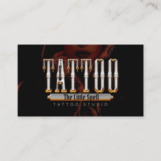 Carte De Visite Tattoo Studio Artiste De Tattoo (Devant)
