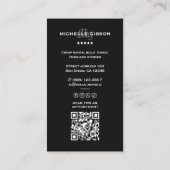 Carte De Visite Tattooist Minimal Tattoo Artist Goth Teal  (Dos)