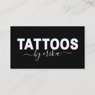 Carte De Visite Tattoos Ombre Gradient Lettres holographiques tend