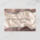 Carte De Visite Taupe Agate ivoire soie Luxe (Devant)