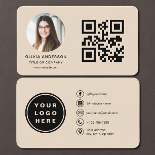 Carte de visite Taupe avec QR Code 