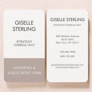 Carte De Visite Taupe Beige Professionnel