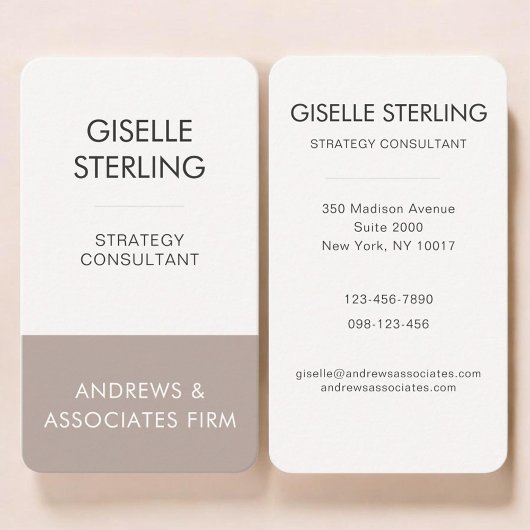 Carte De Visite Taupe Beige Professionnel