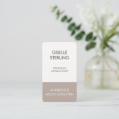 Carte De Visite Taupe Beige Professionnel (Debout devant)