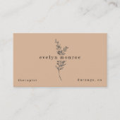 Carte De Visite Taupe Botanical Simple Modern (Devant)