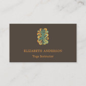 Carte De Visite Taupe brown orange Yoga pose Instructor (Devant)