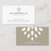 Carte De Visite TAUPE D'ARBRE MODERNE/Carte de visite BLANC (Devant / Derrière)