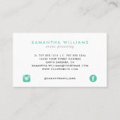 Carte De Visite Taupe de cendres verte à la menthe moderne (Dos)