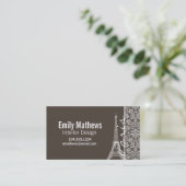 Carte De Visite Taupe foncée, Damas Brown ; Paris (Debout devant)