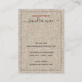 Carte De Visite Taupe Linge Beige Texture Bijoux Display Card (Dos)