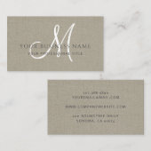 Carte De Visite Taupe Linge Simple Monogramme minimal (Devant / Derrière)