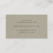 Carte De Visite Taupe Linge Simple Monogramme minimal (Dos)