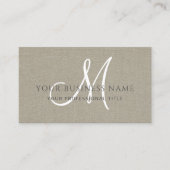 Carte De Visite Taupe Linge Simple Monogramme minimal (Devant)