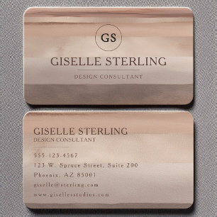 Carte De Visite Taupe minimaliste Brown Aquarelle professionnelle