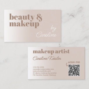 Carte De Visite Taupe neutre légère Brown calligraphie blanche