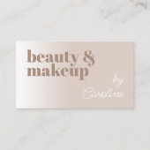 Carte De Visite Taupe neutre légère Brown calligraphie blanche (Devant)