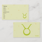 Carte De Visite Taureau - affaires (Devant / Derrière)