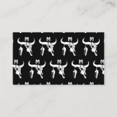 Carte De Visite Taureau blanc de Longhorn avec plumes blanches (Devant)