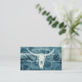 Carte De Visite Taureau bleu rustique de l'Ouest (Debout devant)