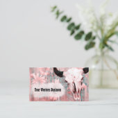 Carte De Visite Taureau Rose Ouest Taureau Taureau Sur Bois (Debout devant)