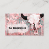 Carte De Visite Taureau Rose Ouest Taureau Taureau Sur Bois (Devant)