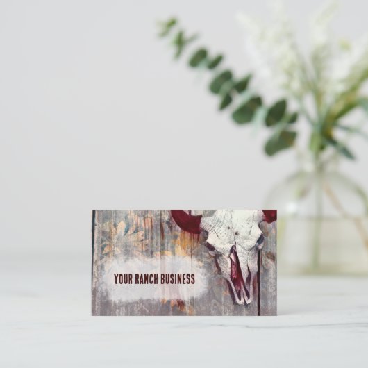 Carte De Visite Taureau rouge rustique Taureau occidental Tourneso (Debout devant)