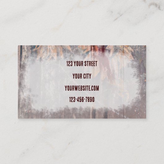 Carte De Visite Taureau rouge rustique Taureau occidental Tourneso (Dos)