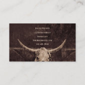 Carte De Visite Taureau rustique Taureau Brown Pays Texture occide (Dos)