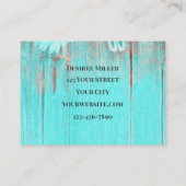 Carte De Visite Taureau Rustique Turquoise Ouest Taureau Taureau S (Dos)