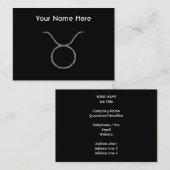 Carte De Visite Taureau. Signe d'astrologie de zodiaque. Noir (Devant / Derrière)