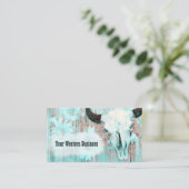 Carte De Visite Taureau Turquoise Russe Sur Le Bois (Debout devant)
