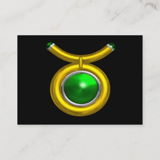 Carte De Visite TAURUS GOLD ZODIAC JEWEL vert Émeraude noir blanc (Dos)