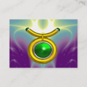 CARTE DE VISITE TAURUS /OR, EMÉRALD VERT SIGNE ZODIAC JEWEL (Dos)