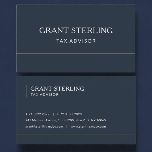 Carte De Visite Tax Advisor Navy Blue Professional