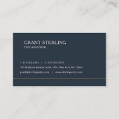 Carte De Visite Tax Advisor Navy Blue Professional (Dos)
