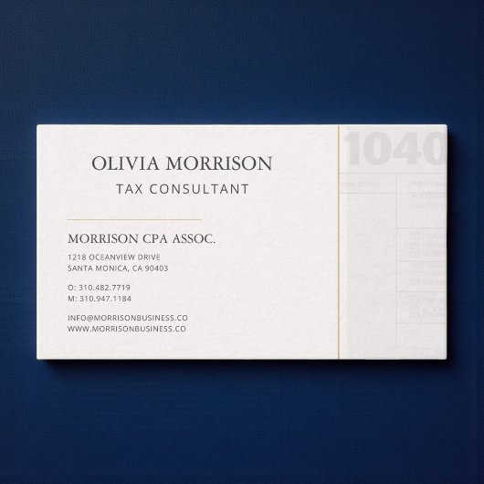 Carte De Visite Tax Consultant Professional