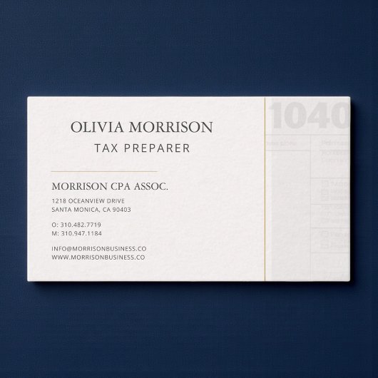 Carte De Visite Tax Preparer Professional