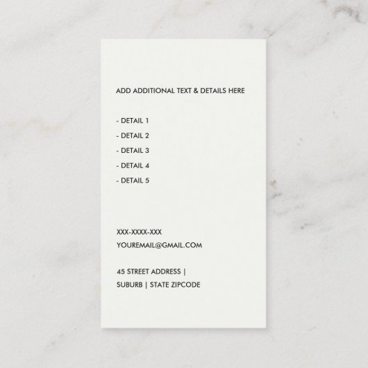 CARTE DE VISITE TAXE COMPTABLE DE CALCUL MODERNE JAUNE (Dos)