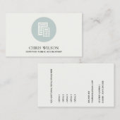 CARTE DE VISITE TAXE COMPTABLE DE L'ICÔNE CALCULATEUR MODERNE BLUE (Devant / Derrière)