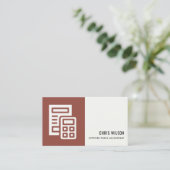 CARTE DE VISITE TAXE COMPTABLE DE L'ICÔNE CALCULATEUR MODERNE BROW (Debout devant)