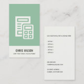 CARTE DE VISITE TAXE COMPTABLE DE L'ICÔNE CALCULATEUR MODERNE MINT (Devant / Derrière)