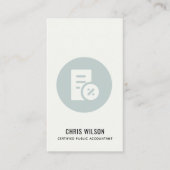 CARTE DE VISITE TAXE COMPTABLE DE L'ICÔNE DE CALCUL MODERNE GRAY B (Devant)