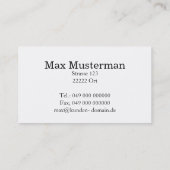 CARTE DE VISITE TAXI (Dos)