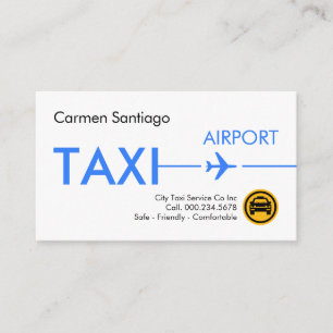 Carte De Visite Taxi aéroport Avion Piste