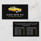 Carte De Visite Taxi américain, Tarifs (Devant / Derrière)
