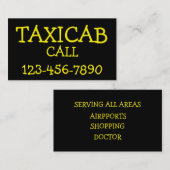 Carte De Visite Taxi audacieux simple (Devant / Derrière)