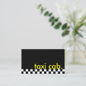 Carte De Visite taxi. (bande à damiers) (Debout devant)